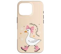 Goose Silly On The Loose Pink Bow per ragazze, bambini e giovani donne Custodia per iPhone 16 Pro