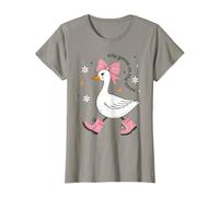 Goose Silly On The Loose Pink Bow per Ragazze, Bambini e Giovani Donne Maglietta