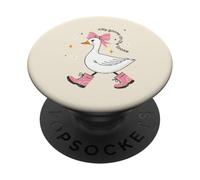 Goose Silly On The Loose Pink Bow per ragazze, bambini e giovani donne PopSockets PopGrip Adesivo