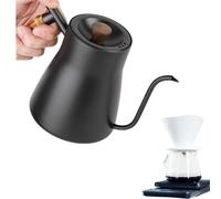 Gooseneck Kettle, Stainless Steel Pour Over Pot, 850ML Water Heater, Built-In Thermometer, Precision Spout Control, Insulated Wood Handle, Easy Grip Design, Perfect for Camping, Home, Kitchen