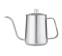 Gooseneck Pour Over - Bollitore da caffè 600 ml/21 oz in acciaio inox 304, beccuccio lungo, collo di cigno stretto di precisione, caldaia a goccia a mano, colore: argento