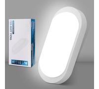 GOOSKI Plafoniera LED 18W 1710LM IP65 per Sottoscala e Ambienti Umidi, Lampada da Parete Ovale 4000K Bianco Neutro, per Corridoio Cantina Bagno Garage Giardino Balcone