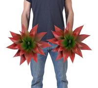 GOOSLA Piante di agave artificiale, 45 cm, grandi, resistenti ai raggi UV, per interni ed esterni, piante artificiali per esterni, confezione da 2, rosso