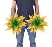 GOOSLA Piante di agave artificiale, grandi piante di agave artificiale, resistenti ai raggi UV, per interni ed esterni, per decorare piante artificiali per esterni, confezione da 2, giallo