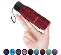 Goothdurs Mini ombrello antivento compatto da viaggio, piccolo ombrellino pieghevole leggero e leggero con protezione UV al 95% per donne e uomini