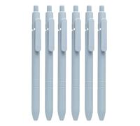 GOOTHDY 6Pcs Penna a retrattile con clip penna, gray, F | Riutilizzabile Affari Firma penna con la penna clip 0.5 MM Liscia per scrivere per Hotel Guest Segno in scuola