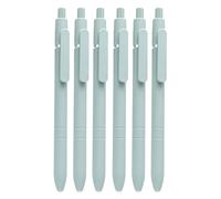 GOOTHDY 6Pcs Penna a retrattile con clip penna, green, G | Riutilizzabile Affari Firma penna con la penna clip 0.5 MM Liscia per scrivere per Hotel Guest Segno in scuola