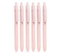 GOOTHDY 6Pcs Penna a retrattile con clip penna, powder, E | Riutilizzabile Affari Firma penna con la penna clip 0.5 MM Liscia per scrivere per Hotel Guest Segno in scuola