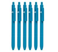 GOOTHDY 6Pcs Penna a retrattile con clip penna, Retro cyan | Riutilizzabile Affari Firma penna con la penna clip 0.5 MM Liscia per scrivere per Hotel Guest Segno in scuola