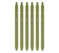 GOOTHDY 6Pcs Penna a retrattile con clip penna, Retro green | Riutilizzabile Affari Firma penna con la penna clip 0.5 MM Liscia per scrivere per Hotel Guest Segno in scuola