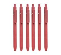 GOOTHDY 6Pcs Penna a retrattile con clip penna, Retro red | Riutilizzabile Affari Firma penna con la penna clip 0.5 MM Liscia per scrivere per Hotel Guest Segno in scuola