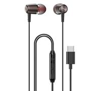 GOOTHDY Auricolari tipo C con HiFi per dispositivi mobili, Black | Auricolari con filo magnetico per la e l ' esercizio fisico, cuffie intrauricolari ergonomiche con suono chiaro