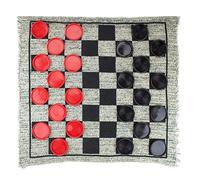 GOOTHDY Dama Gigante 3 in 1 Gioco Dama Gigante Vintage con Tappetino Reversibile Gioco da Tavolo per Interni Esterni per Famiglia Vintage con Tappetino Reversibile