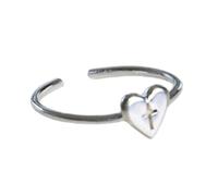 GOOTHDY Delicato floreale Crocifisso Cuore impilabili regolabili Materiali in rame Brillanti zirconi Pietre preziose aperti regolabili Zirconi cubici Gioielli da donna