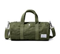 GOOTIUM Borsa a tracolla compatta - Borsa a tracolla in tela e organizer da viaggio - Mini tote stile cilindrico vintage, borsa a botte piccola, Oliva, Small, Borsa a tracolla stile barile