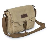 Gootium 30624 Borsa a tracolla da uomo in tela vintage, cachi, 28 cm, Borsa Messenger