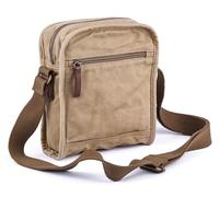 Gootium Small Canvas Cross Body Messenger Bag, Uomo, Cachi, Höhe: 24.9 cm Tiefe: 5.5 cm