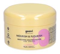 Goovi, Nourish and Flourish, Maschera Multinutriente e Ristrutturante con Avocado, Biotina e Amminoacidi, Per Capelli Luminosi, Corposi e Facili da Pettinare, Ingredienti di Origine Naturale, 200ml