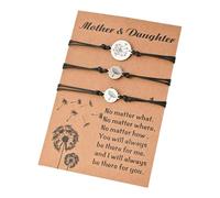 Goowafur Braccialetti mamma e figlia per 3,bracciali mamma e io - Set di 3 braccialetti floreali per il primo giorno di scuola - Bracciale regolabile per il primo giorno di scuola, braccialetto di mia