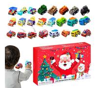 Goowafur Calendario 'Avvento Giocattolo Natale | Calendario Conteggio Alla Rovescia 2025 Con 24 Macchinine A Rullino | Regalo Bambini Bambine Per Casa Festa Asilo Scuola