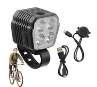 Goowafur Faro per Bici con clacson, luci per Bici Ricaricabili con Campanello Elettrico - Luce per Bicicletta con Campanello,Luce di Sicurezza per Bici, per Bici, Luce Anteriore per Bici