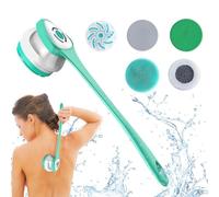 Goowafur Spazzola da bagno elettrica per corpo, Scrubber detergente per spazzole da doccia, Scrubber facciale elettrico per ragazze, scrubber per la pulizia del corpo del viso per massaggio