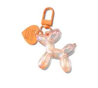 GOOWEAYY Portachiavi con palloncino a forma di cane, per donne e ragazze, per borsetta, borsa, chiavi auto, accessori per chiavi auto, 5,1 cm, Arancione fluorescente., 5 cm