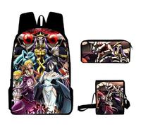 Gooyeh Anime - Zaino Albedo Ainz/Ooal Gown, accessori per la scuola, per gli studenti delle scuole medie, a tracolla, per la scuola, 3 pezzi, Tipo 2., 40 x 30 x 13CM