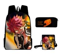 Gooyeh Fairy Tail Zaino - Gioco Anime, borsa a tracolla, Lucy Heartfilia, Erza Scarlet, zaino giornaliero, zaino anime, borsa per studenti, set da 3 pezzi, Tipo 2., 40 * 30 * 13 cm
