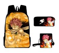 Gooyeh Fairy Tail Zaino - Gioco Anime, borsa a tracolla, Lucy Heartfilia, Erza Scarlet, zaino giornaliero, zaino anime, borsa per studenti, set da 3 pezzi, Tipo 12, 40 * 30 * 13 cm
