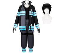 Gooyeh Shinra Kusakabe Cosplay Costume Anime Pompiere Uniforme Set completo | Costume da anime da uomo, con giacca, pantaloni, costumi per Carnevale e Halloween, taglie S-3XL