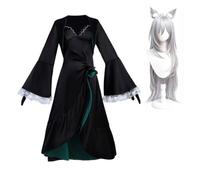 Gooyeh Sunaōkami Shiroko Cosplay Costume Dark Gothic Gown Set completo | Vestito da donna per giochi di ruolo, personaggio anime, per Halloween, carnevale, feste in maschera