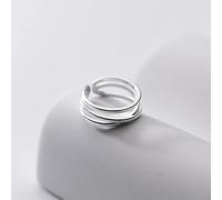 GOOZHI Anelli, Anello in Argento Sterling S925 a Tre Strati, Regolabile, Piccolo Anello Aperto, Anello for Il Pollice in Argento, Anello dell'eternità, Ciondolo for Matrimonio, Gioielli e Regali