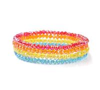 GoPaw Multi-Strato Cristallo Pietra Perline Bracciali per Le Donne, Braccialetti Stretch, Boho Bracciale perline, Braccialetti di Perline per le Ragazze Femminili Girlfriends (Rosso Arancione 01)