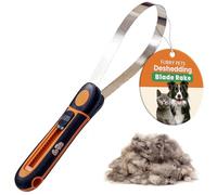 GoPets Deshedding Blade Rake, Adjustable Professional Dematting Grooming Tool, Stainless Steel Blades, Fur Removal Comb for Shedding, Comfortable Handle, Suitable for Cats & Dogs