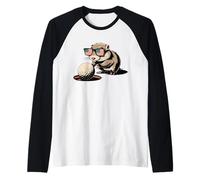 Gopher Animal spinge la pallina da golf fuori dal foro divertente golf Maglia con Maniche Raglan