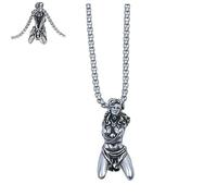Goplnma Collana con ciondolo a forma di dea sofferenza in argento Sterling, simbolo di forza e resistenza, gioielli vintage in argento per uomo e donna