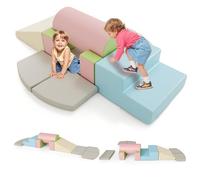 GOPLUS 10 pezzi,itinerario per bambini in schiuma, custodia rimovibile, set di gioco da arrampicata, combinazione libera, ideale per ragazzi e ragazze, multicolore (chiaro)