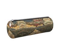 gopoo Astuccio in pelle con mappe antiche degli Stati Uniti, custodia in pelle estetica sottile, organizer per cancelleria con anello in metallo portatile, Argento, Taglia unica, Porta carte