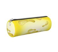 gopoo Astuccio in pelle con patatine fritte, custodia sottile in pelle estetica, organizer per cancelleria con anello in metallo portatile, Argento, Taglia unica, Porta carte