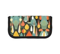 gopoo Astuccio per matite in tela con forme a goccia, in stile retrò di metà secolo, organizer organizzato per viaggi e uso quotidiano, astuccio per trucchi