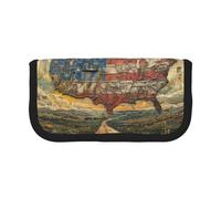 gopoo Astuccio per matite in tela con mappe antiche degli Stati Uniti, organizer organizzato per viaggi e uso quotidiano, astuccio per trucchi