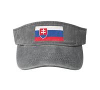 gopoo Bandiera della Slovacchia Cappelli Visiera Sole Vuoto Top Baseball Cap Sport Cappello Running Tennis Visiere per Uomini Donne Adulti, grigio, Taglia unica