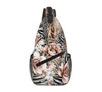 gopoo Borsa a tracolla a tracolla con motivo leopardato rosa - Zaino sottile per uomo e donna, leggero, da viaggio, borsa a tracolla casual
