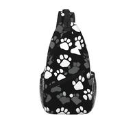 gopoo Borsa a tracolla a tracolla con stampa di zampe bianche e nere - Zaino sottile per uomo e donna, leggero borsa a tracolla da viaggio casual
