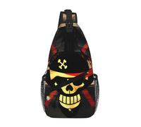 gopoo Borsa a tracolla con bandiera dei pirati, zaino sottile per uomo e donna, leggero, borsa a tracolla da viaggio, zaino casual