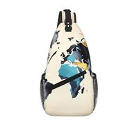 gopoo Borsa a tracolla con mappa del mondo astratta, zaino sottile per uomo e donna, leggero, da viaggio, borsa a tracolla, zaino casual