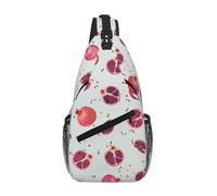 gopoo Borsa a tracolla con motivo melograno - Zaino sottile per uomo e donna, leggero borsa a tracolla da viaggio casual