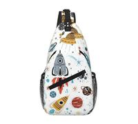 gopoo Borsa a tracolla con motivo razzi dei cartoni animati, zaino sottile per uomo e donna, leggero, da viaggio, borsa a tracolla, zaino casual