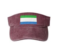gopoo Cappelli con visiera parasole con bandiera della Sierra Leone, cappello da baseball vuoto cappello sportivo da corsa visiere da tennis per uomini donne adulti, Rosso, Taglia unica